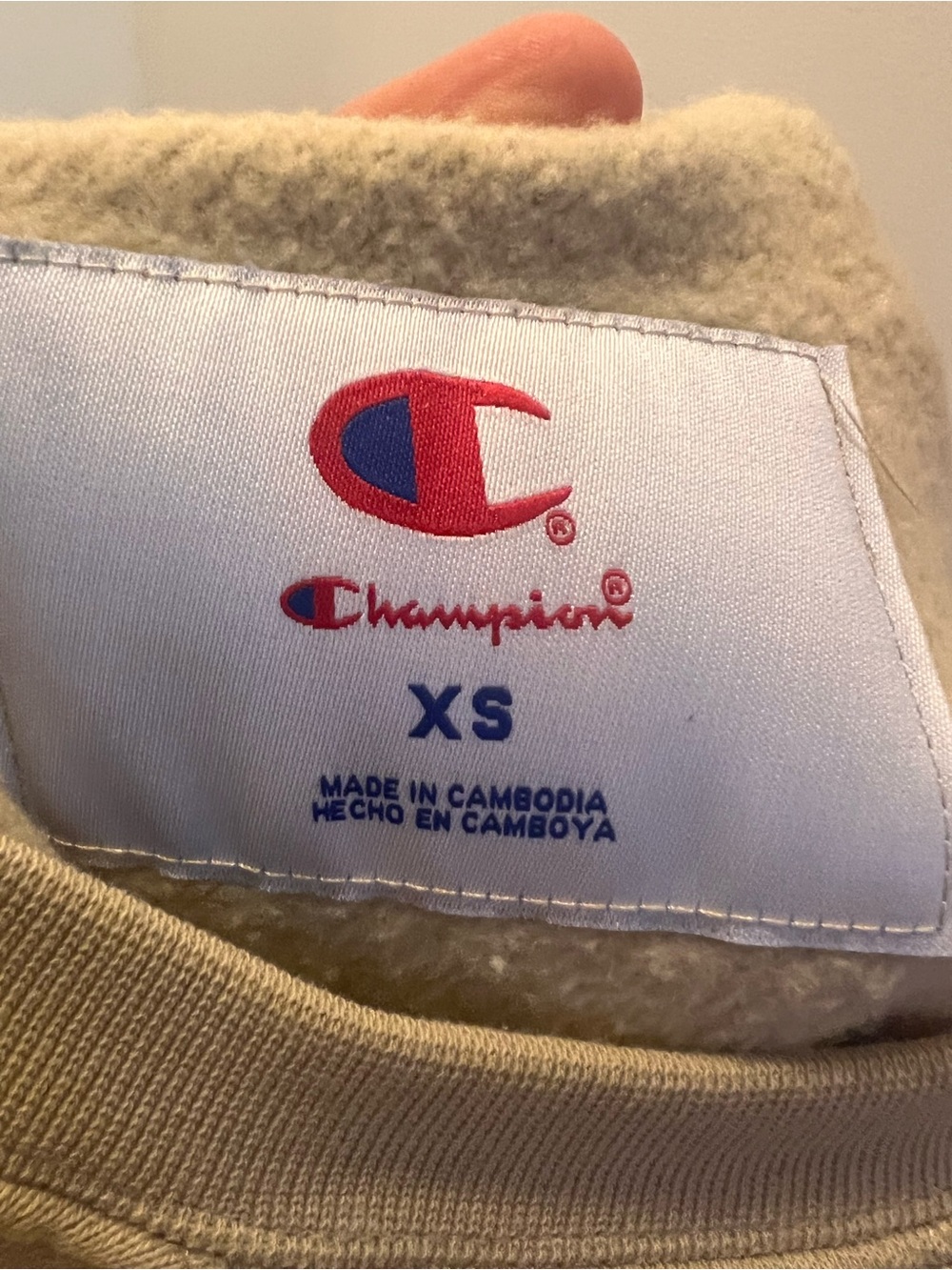 Men’s Champion Beige crewneck Sweatshirt XS
